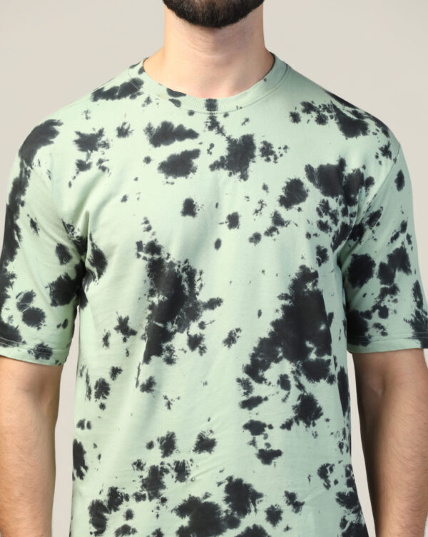 Sage Green Black Oversize Scrunch T- Shirt for Men By Dei Lusso - Image 6