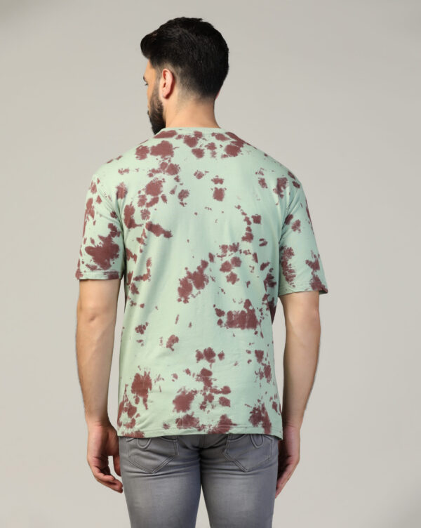 Sage Green Brown Oversize Scrunch T- Shirt for Men By Dei Lusso - Image 2