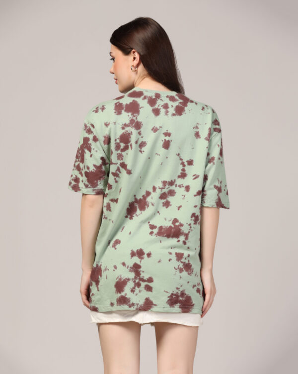 Sage Green Brown Oversize Scrunch T- Shirt for Women By Dei Lusso - Image 5