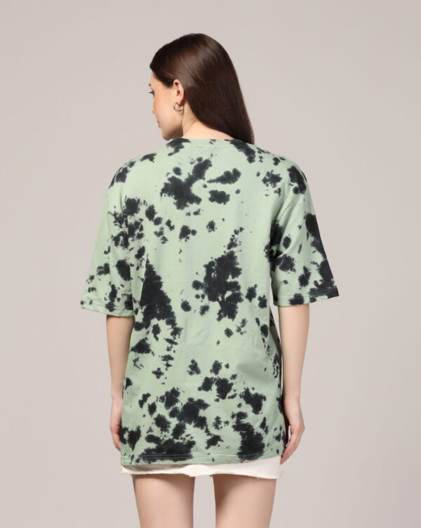 Sage Green Black Oversize Scrunch T- Shirt for Women By Dei Lusso - Image 5