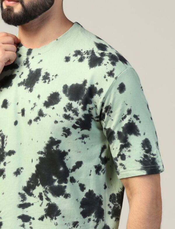 Sage Green Black Oversize Scrunch T- Shirt for Men By Dei Lusso - Image 8